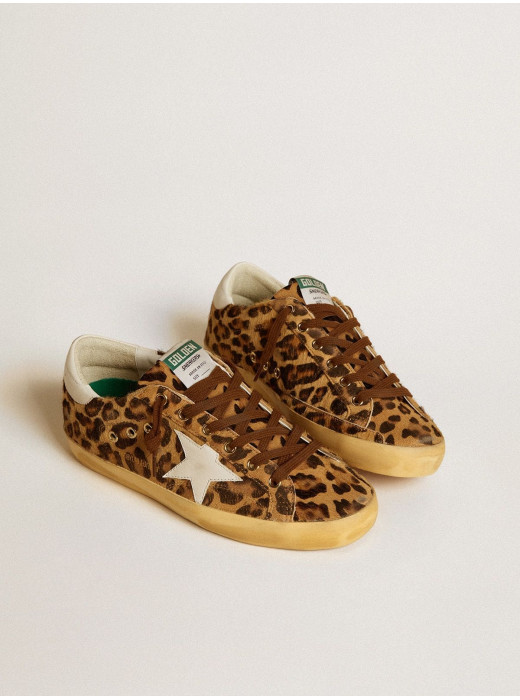 Super-Star LTD in leopard-print pony skin with leather star and heel tab