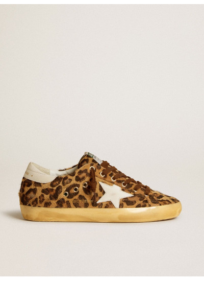 Super-Star LTD in leopard-print pony skin with leather star and heel tab