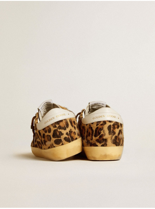 Super-Star LTD in leopard-print pony skin with leather star and heel tab