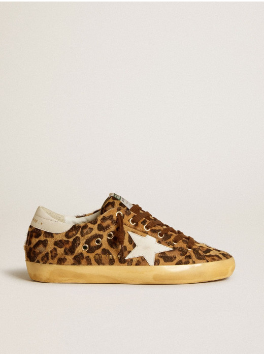 Super-Star LTD in leopard-print pony skin with leather star and heel tab