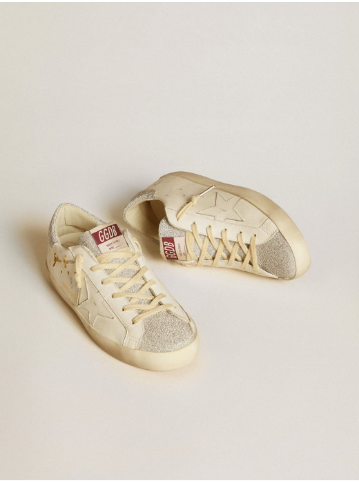 Women’s Super-Star LTD in white leather with Swarovski micro-crystal inserts