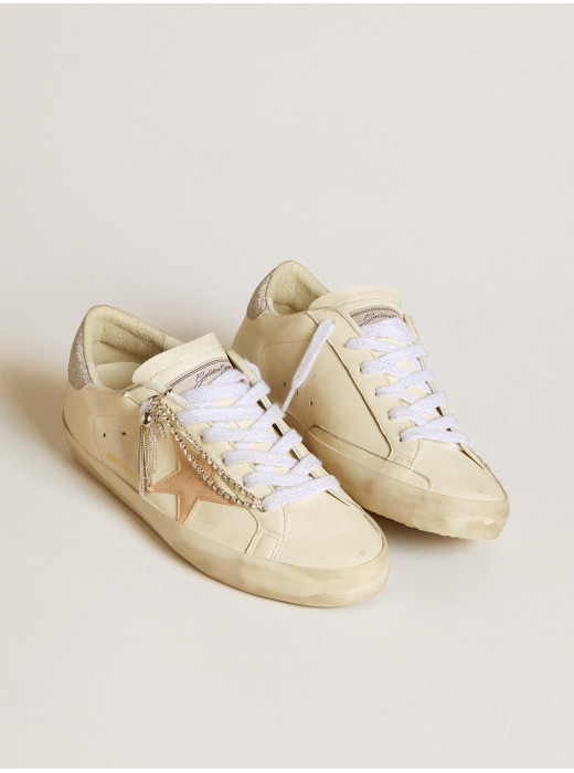 Women's Super-Star LTD in nappa leather with nude leather star and glitter heel tab