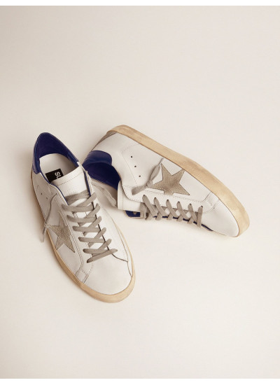 Women's Super-Star with suede star and blue heel tab