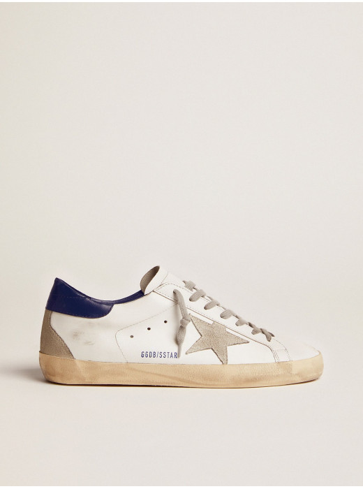 Women's Super-Star with suede star and blue heel tab