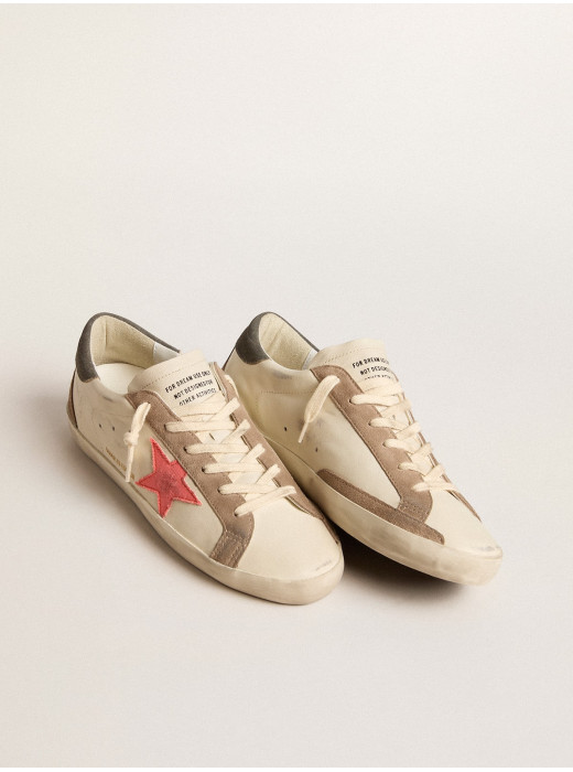 Women's Super-Star LTD with pink gabardine star and gray suede heel tab