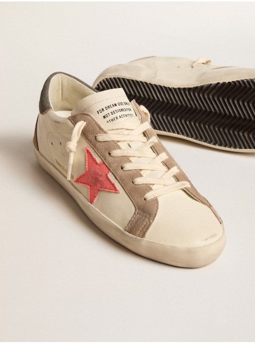 Women's Super-Star LTD with pink gabardine star and gray suede heel tab