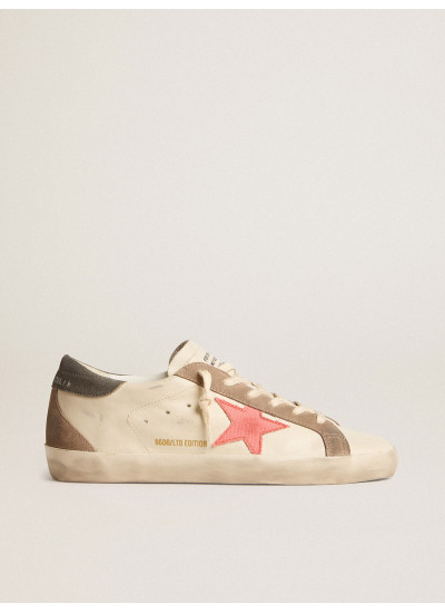 Women's Super-Star LTD with pink gabardine star and gray suede heel tab