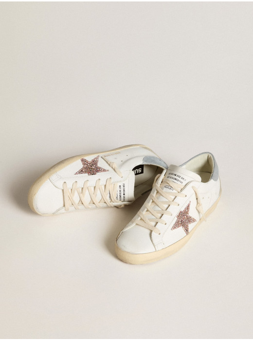 Women's Super-Star LTD with multicolor glitter star and suede heel tab