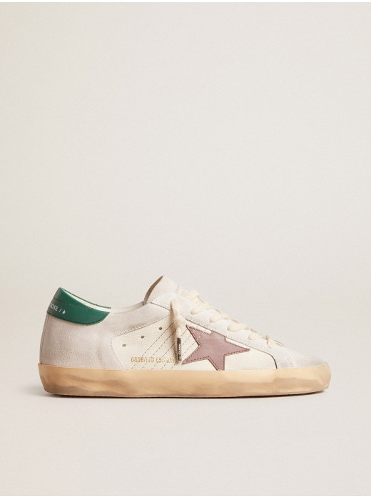 Super-Star LTD in suede with pink leather star and green heel tab