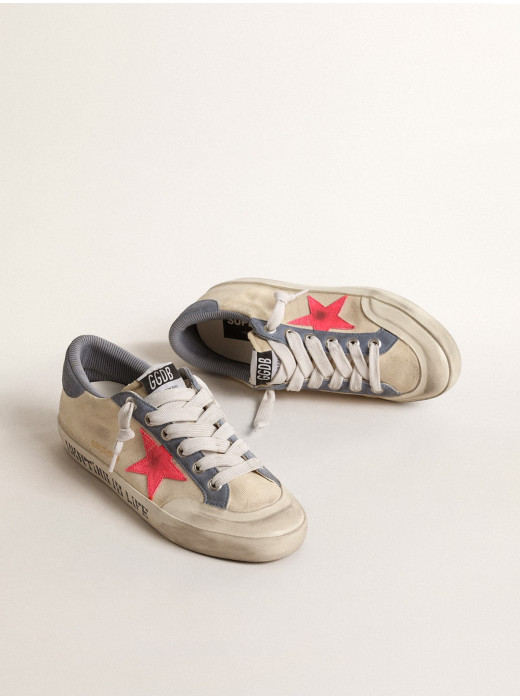 Super-Star Penstar LTD in canvas with lobster-colored suede star