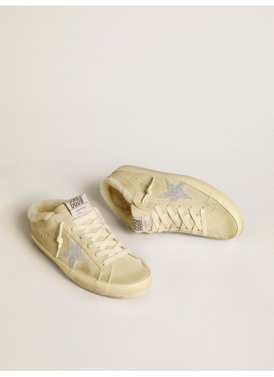 Super-Star Sabots with Swarovski crystal star and shearling lining