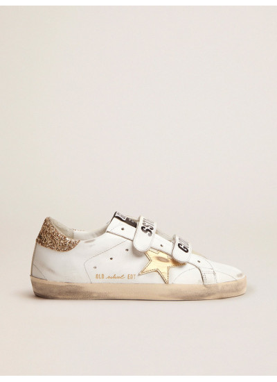 Women's Old School with gold star in laminated leather