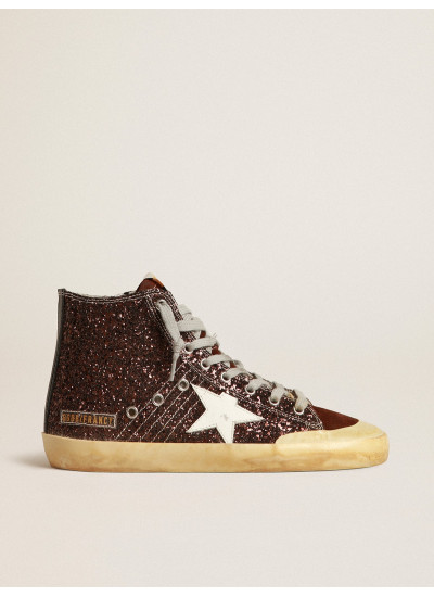 Francy Penstar in brown glitter with white leather star