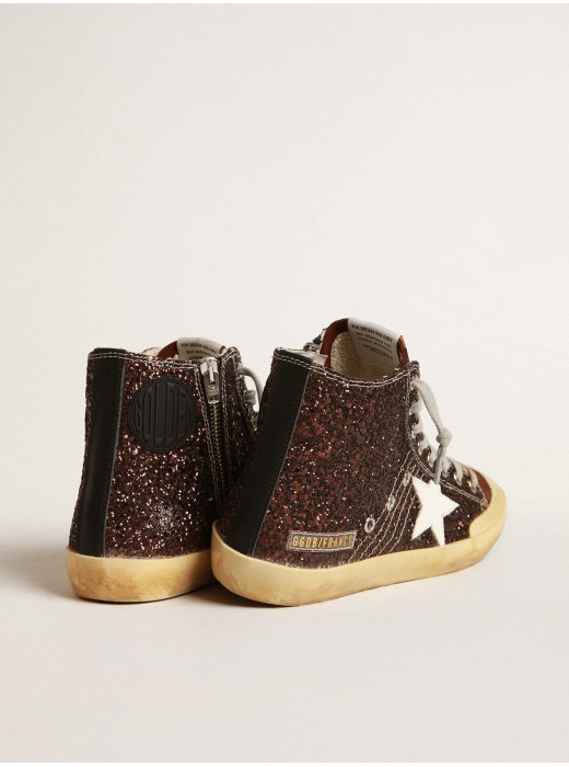 Francy Penstar in brown glitter with white leather star