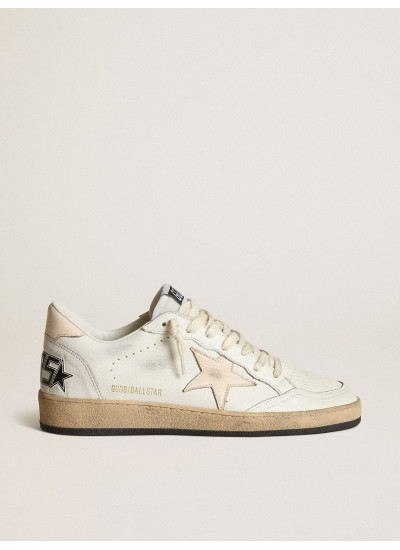 Ball Star LTD in white nappa with a salmon-pink nappa star