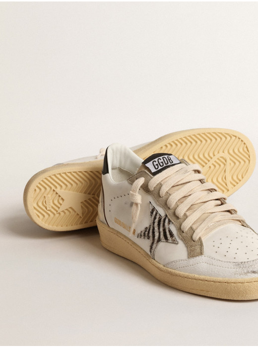 Ball Star LTD with zebra-print star and metallic leather insert