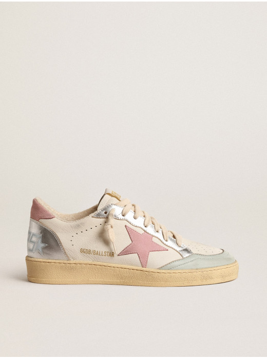 Ball Star with pink suede star and metallic leather inserts