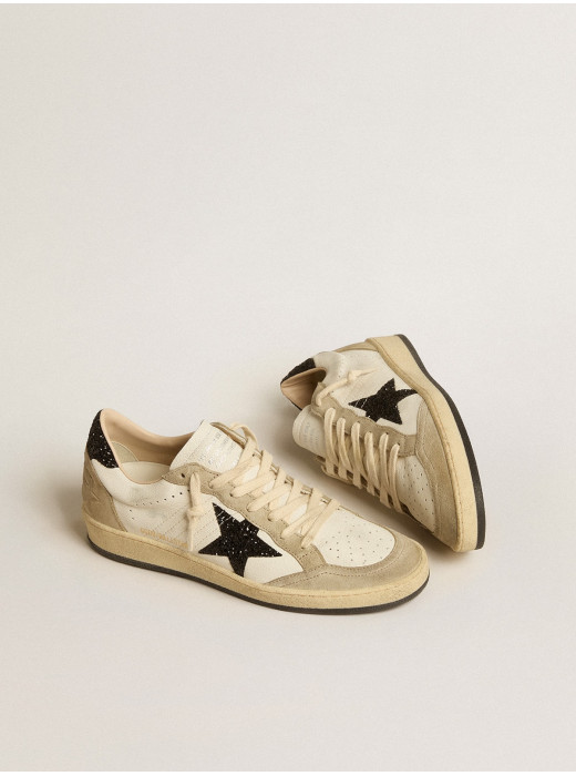 Ball Star in nappa and suede with black glitter star and heel tab