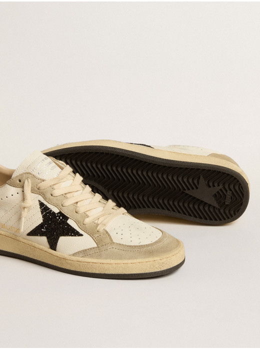 Ball Star in nappa and suede with black glitter star and heel tab