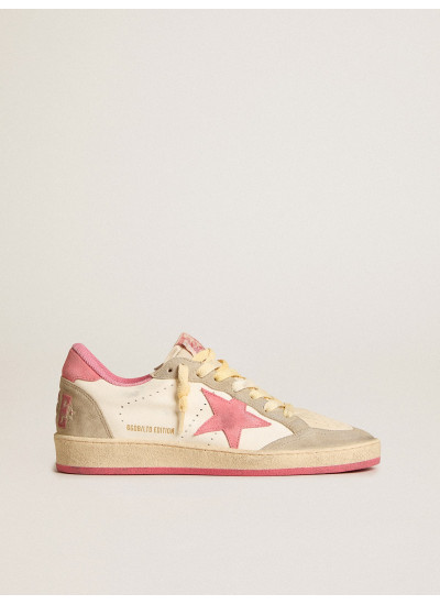 Women's Ball Star LTD in nappa with pink suede star and dove-gray inserts