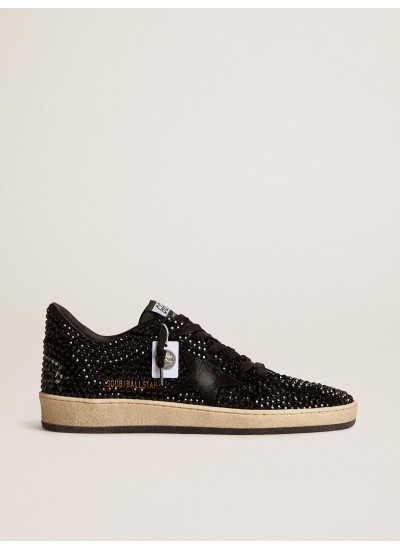 Ball Star in suede with black Swarovski crystals and black suede star