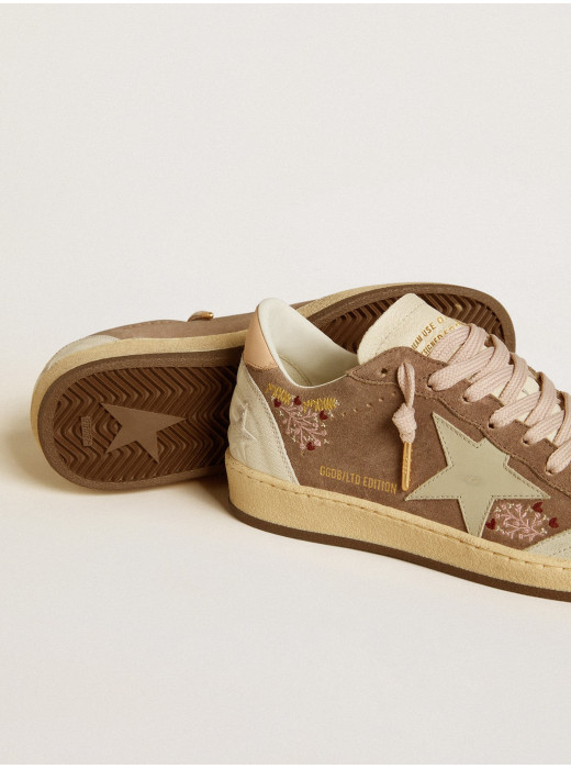 Ball Star in brown suede with leather star and heel tab