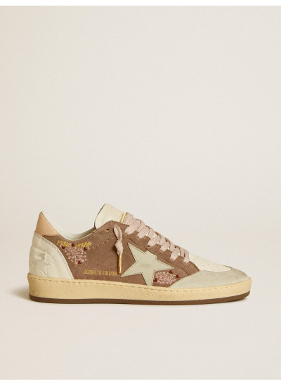 Ball Star in brown suede with leather star and heel tab