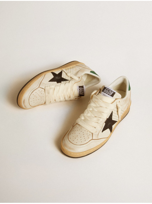 Women’s Ball Star with black leather star and green leather heel tab