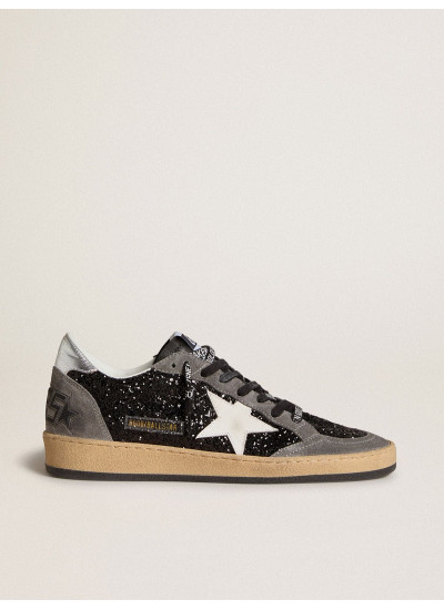 Women's Ball Star in glitter with leather star and metallic leather heel tab