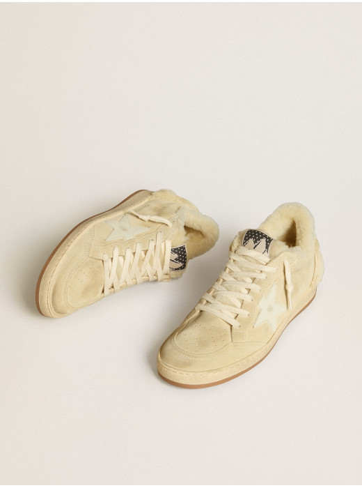 Women's Ball Star LTD in suede and shearling with white patent leather star