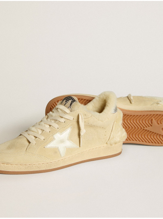 Women's Ball Star LTD in suede and shearling with white patent leather star