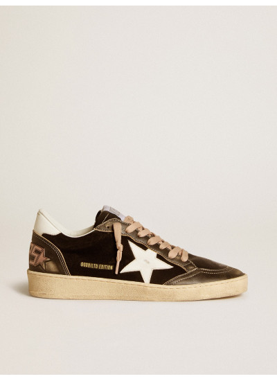 Ball Star LTD in black velvet with white leather star and heel tab