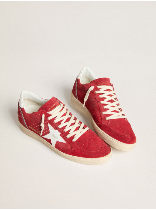 Ball Star in red suede with white leather star and heel tab