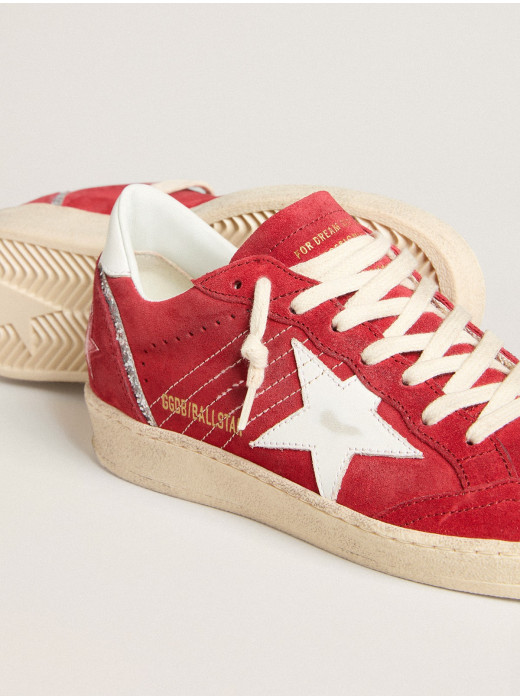 Ball Star in red suede with white leather star and heel tab