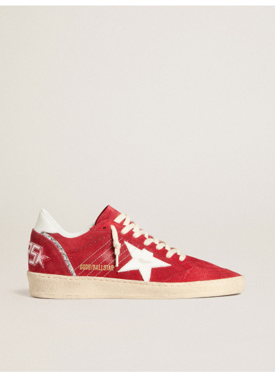 Ball Star in red suede with white leather star and heel tab