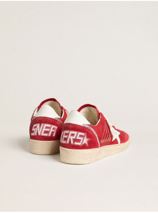 Ball Star in red suede with white leather star and heel tab