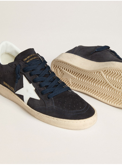 Ball Star in dark blue suede with leather star and heel tab