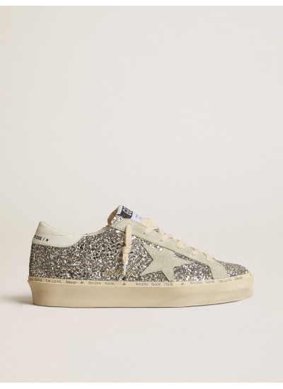 Women's Hi Star in silver glitter with suede star and white heel tab