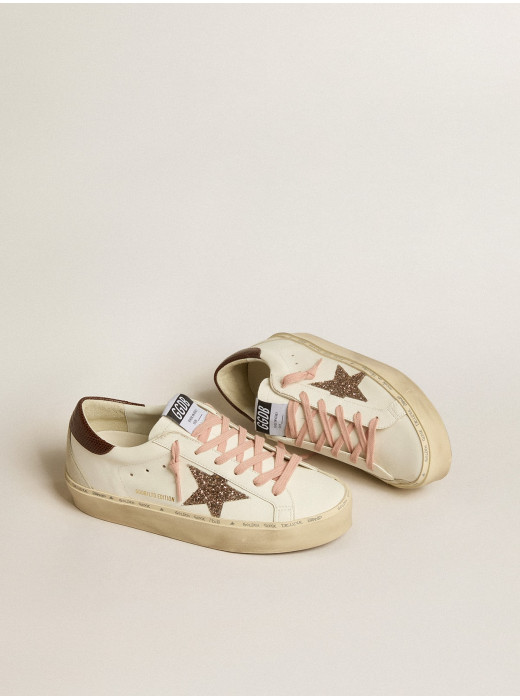 Women's Hi Star LTD with glitter star and brown lizard-print heel tab