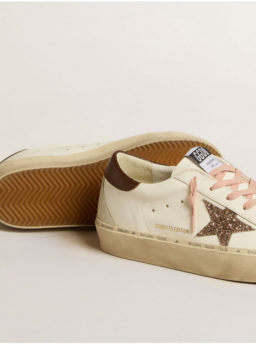 Women's Hi Star LTD with glitter star and brown lizard-print heel tab