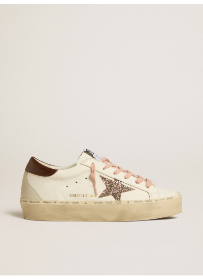 Women's Hi Star LTD with glitter star and brown lizard-print heel tab