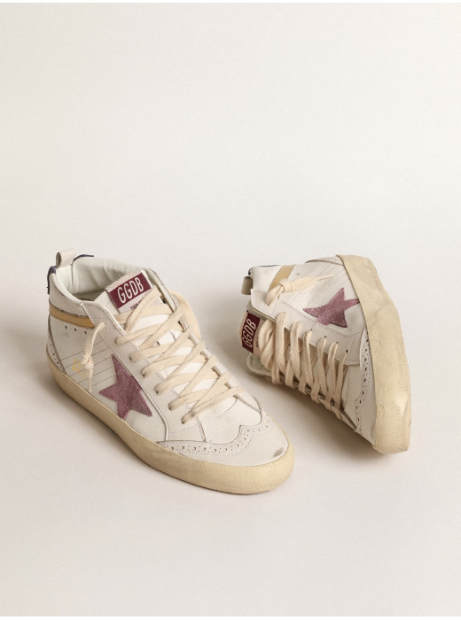 Mid Star with pink suede star and gold metallic leather flash