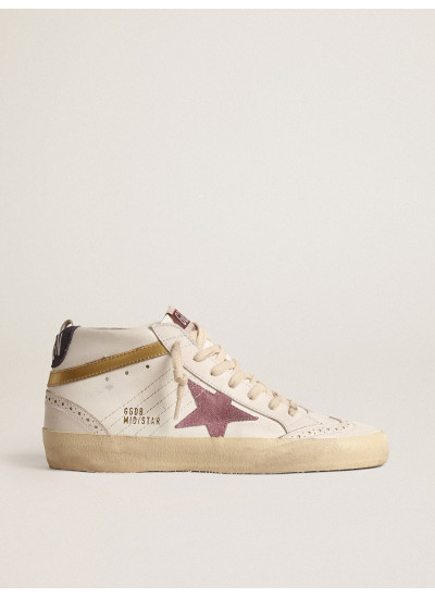 Mid Star with pink suede star and gold metallic leather flash