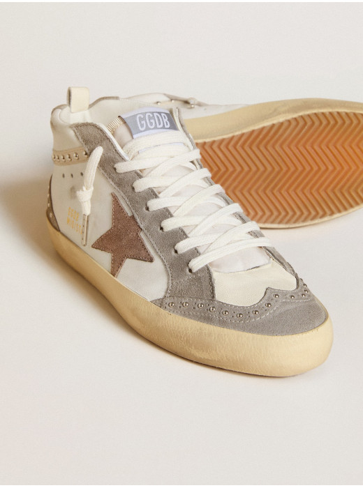 Mid Star in nappa and suede with light brown metallic leather star