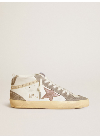 Mid Star in nappa and suede with light brown metallic leather star