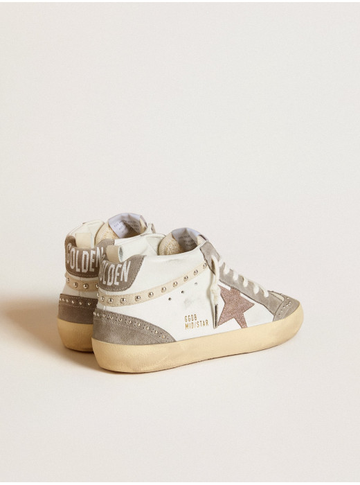 Mid Star in nappa and suede with light brown metallic leather star