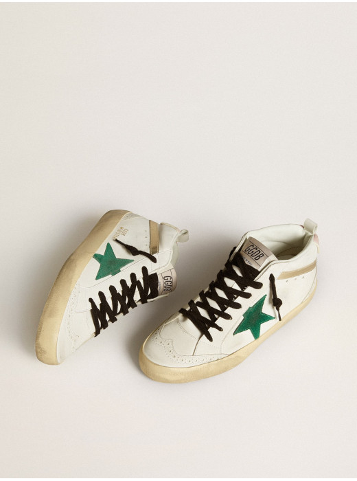 Bio-based Mid Star with green suede star and pink suede heel tab