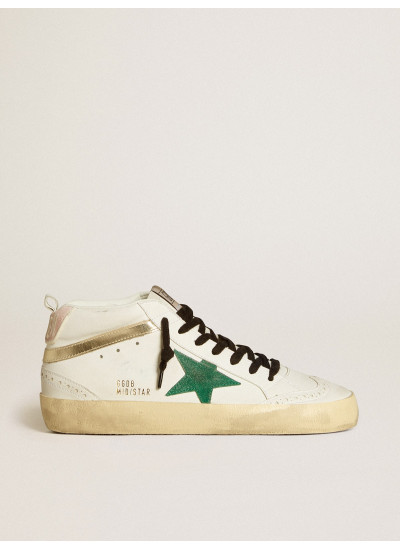 Bio-based Mid Star with green suede star and pink suede heel tab