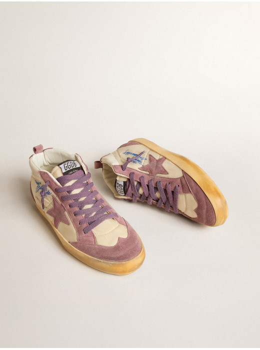 Women’s Mid Star LAB in nylon and nappa with mauve suede star