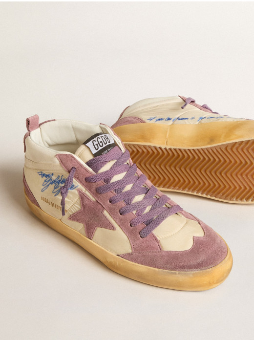 Women’s Mid Star LAB in nylon and nappa with mauve suede star